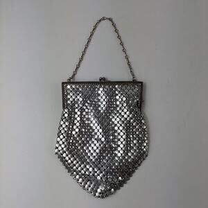 Antique Silver Mesh Purse Art Deco Chain Mail Metal 1920s Handbag Collectors Bag